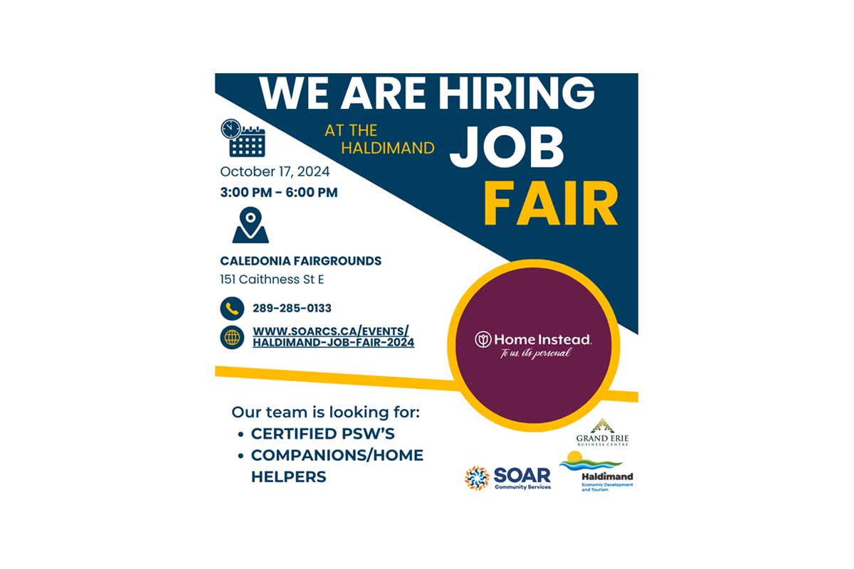 WE ARE HIRING AT THE HALDIMAND JOB FAIR, October 17, 2024,