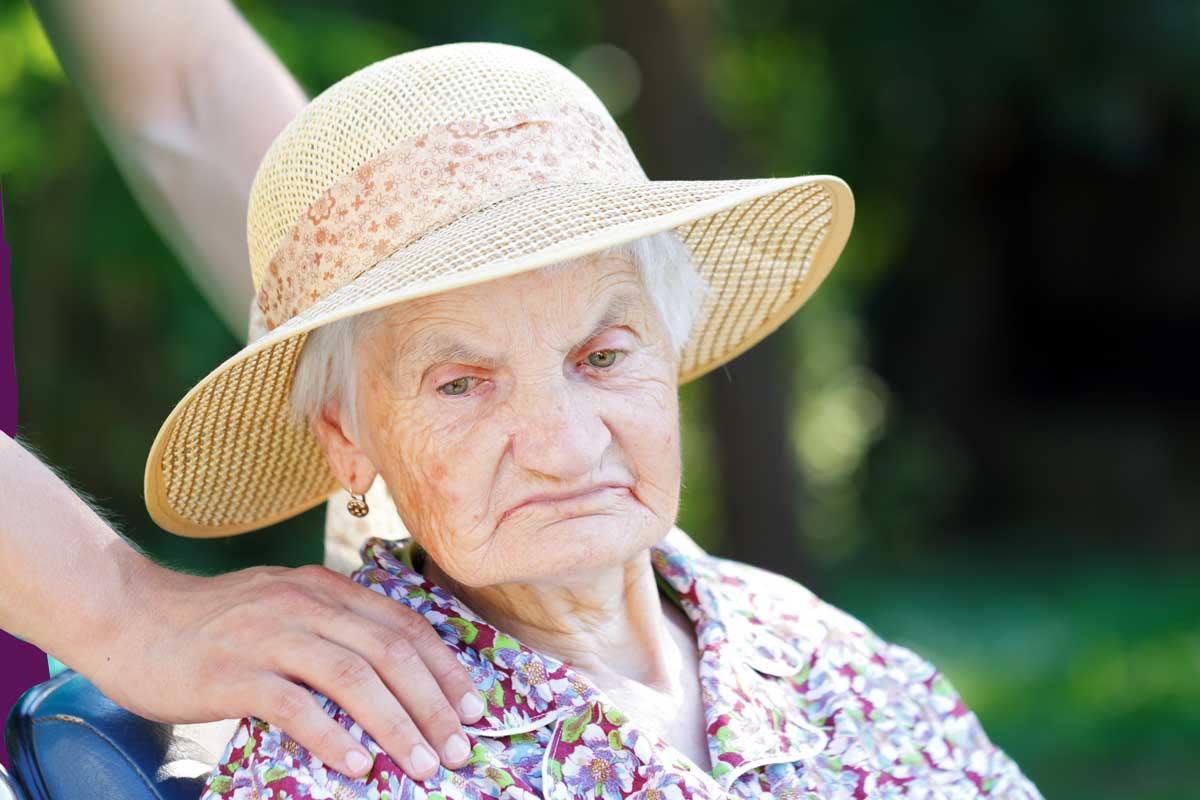 Alzheimer's patient lost in her thoughts