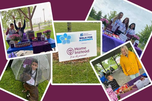 Collage of pictures taken at the Alzheimer's Walk 2024
